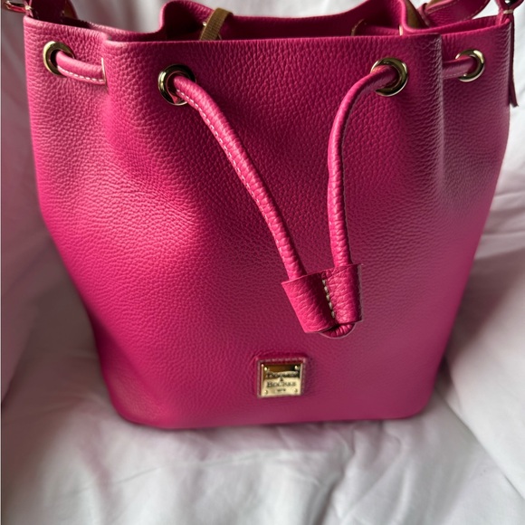 Dooney & Bourke Handbags - Dooney & Bourke Lucca Leather Drawstring Shoulder Bucket Bag